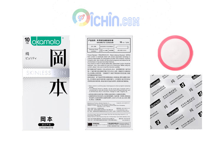 Okamoto Skinless Skin Purity 10 cái siêu mỏng Nhật siêu an toàn