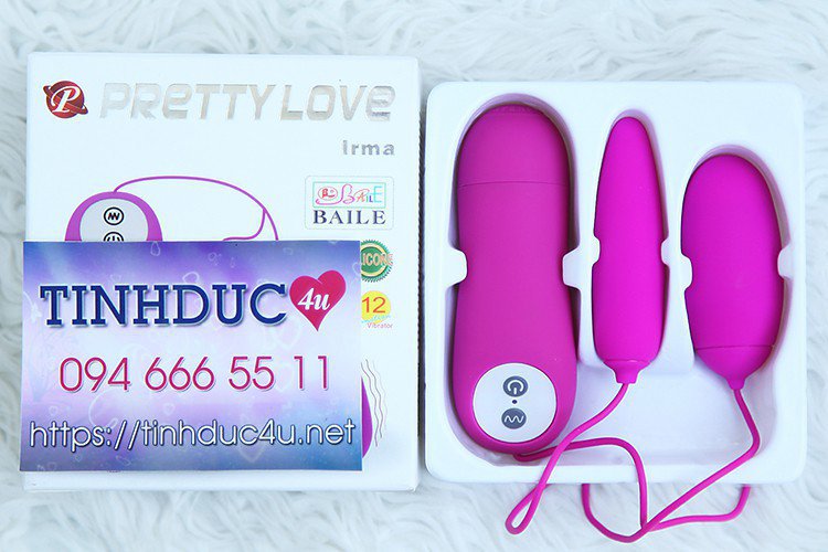 Pretty Love Irma trứng rung 2 đầu silicone mềm mịn rung cực mạnh