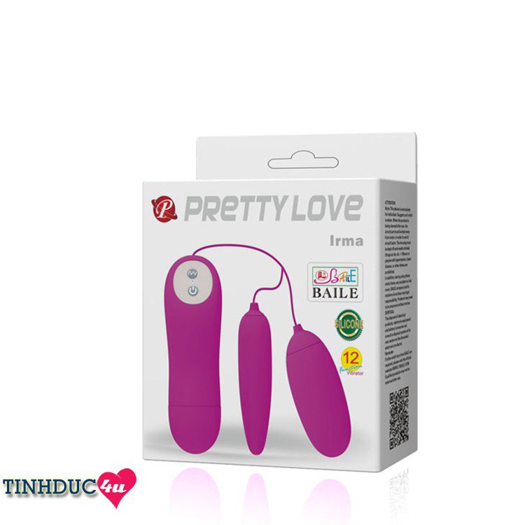 Pretty Love Irma trứng rung 2 đầu silicone mềm mịn rung cực mạnh
