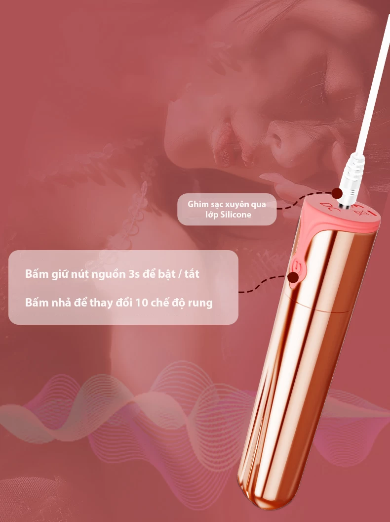 Yeain Mini Vibrator trứng rung 10 chế độ pin sạc tiện lợi