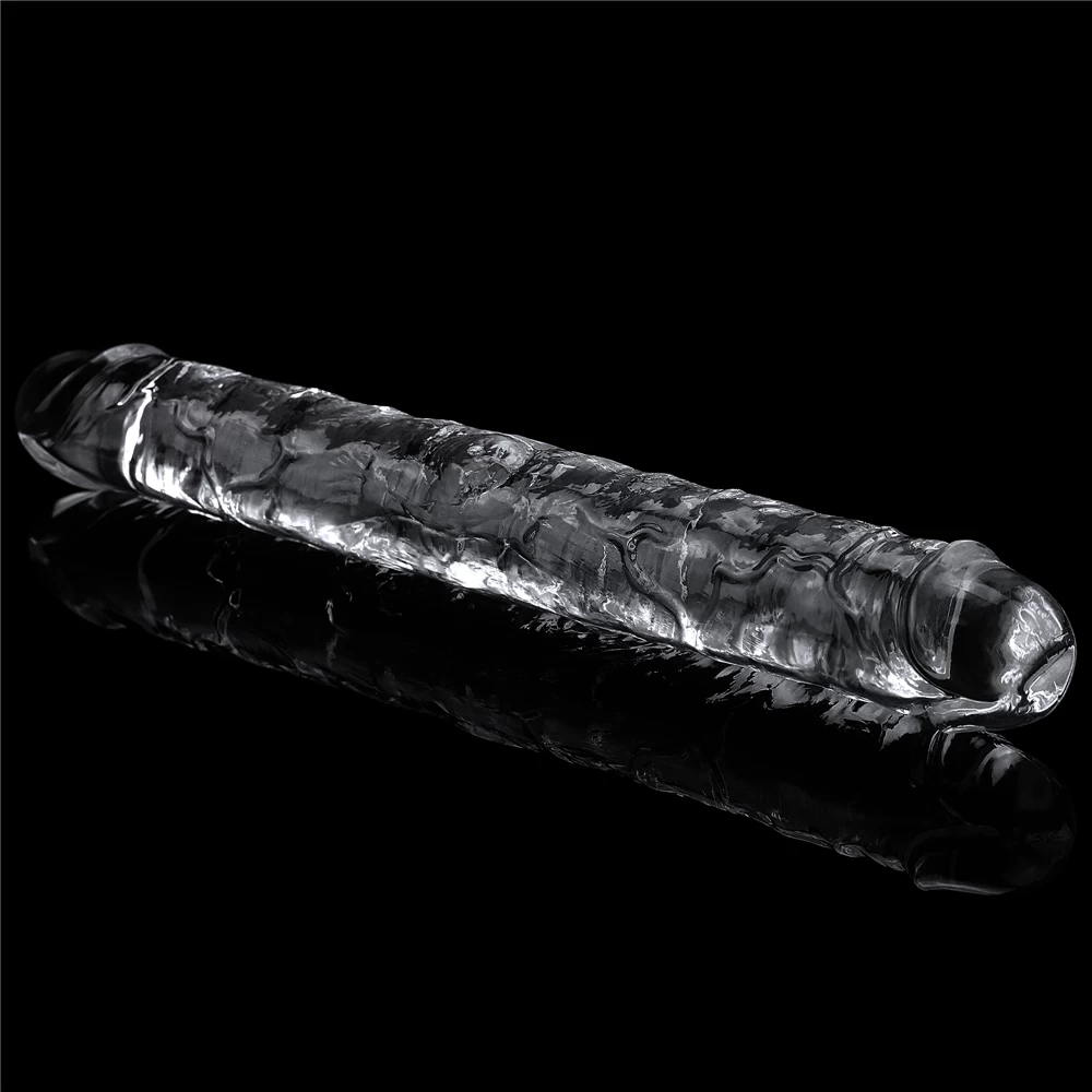 Dương vật giả hai đầu trong suốt Lovetoy Flawless Clear, silicon mềm mại