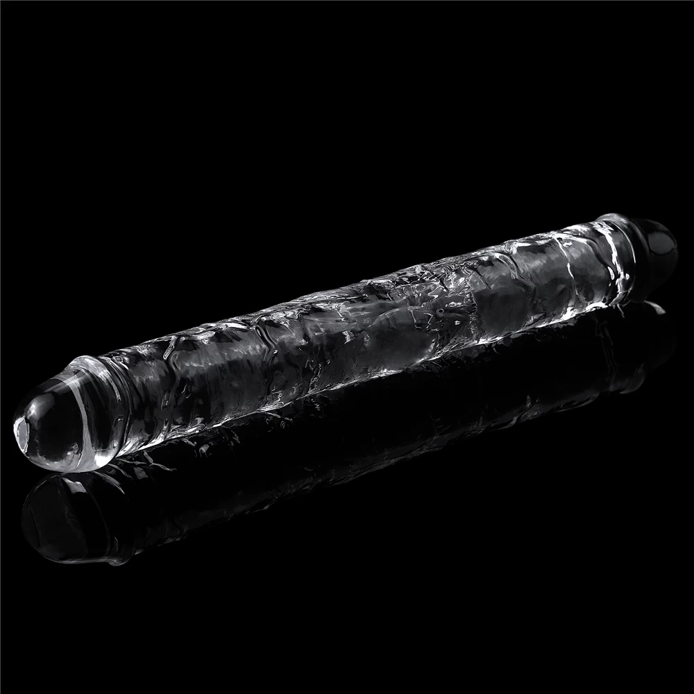 Dương vật giả hai đầu trong suốt Lovetoy Flawless Clear, silicon mềm mại