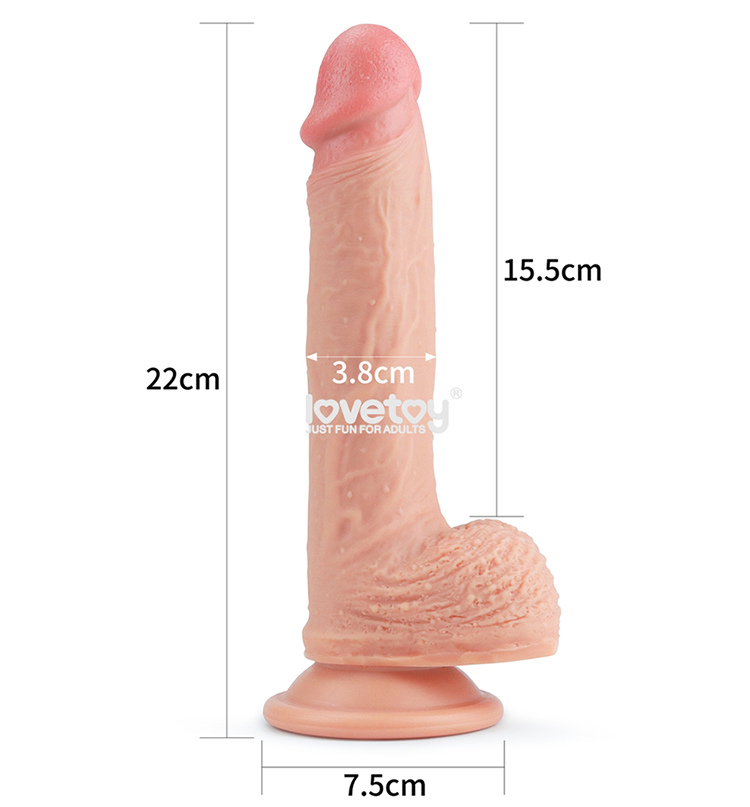 Lovetoy Silicone 8.5 inch hít tường siêu mềm mại, chân thực