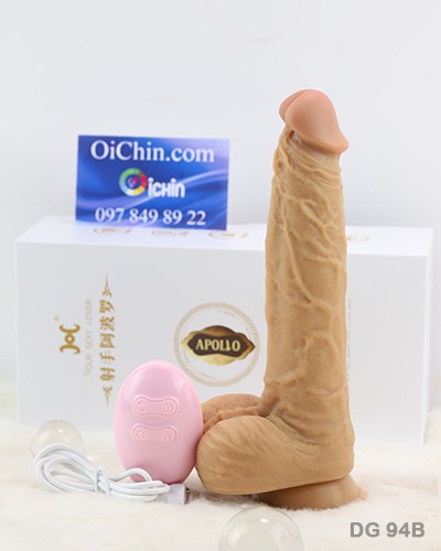 Dương vật giả rung thụt APOLO-B tỏa nhiệt điều khiển từ xa