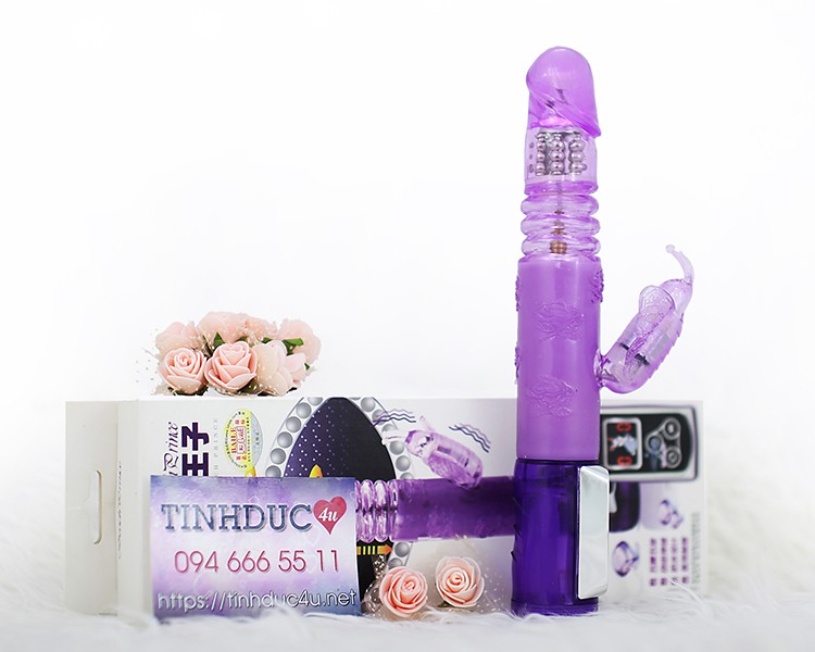 Dương vật giả Butterfly LCD rung thụt xoay chuẩn châu Âu cho người Á