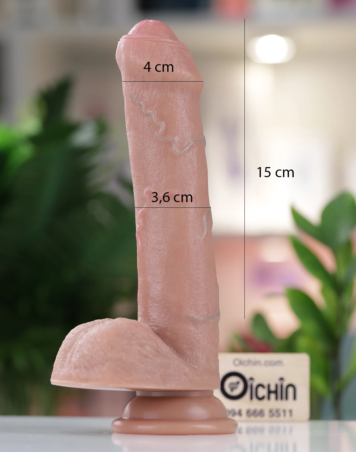 Dương vật giả Lovetoy 8 inch silicon 2 lớp trùm đầu gắn tường rung