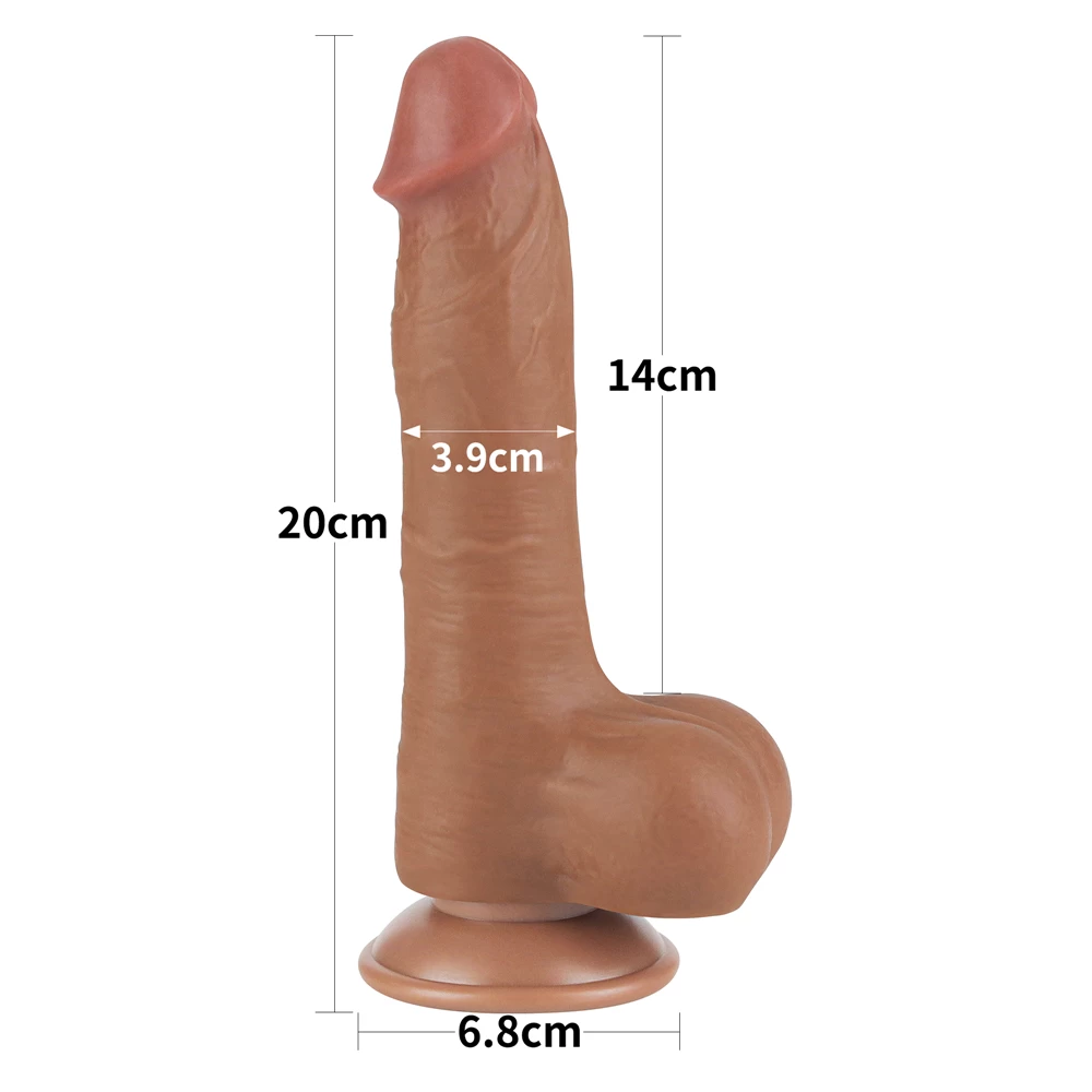 Lovetoy 8 Sliding Skin Dual Layer dương vật giả kích thước chuẩn gân guốc