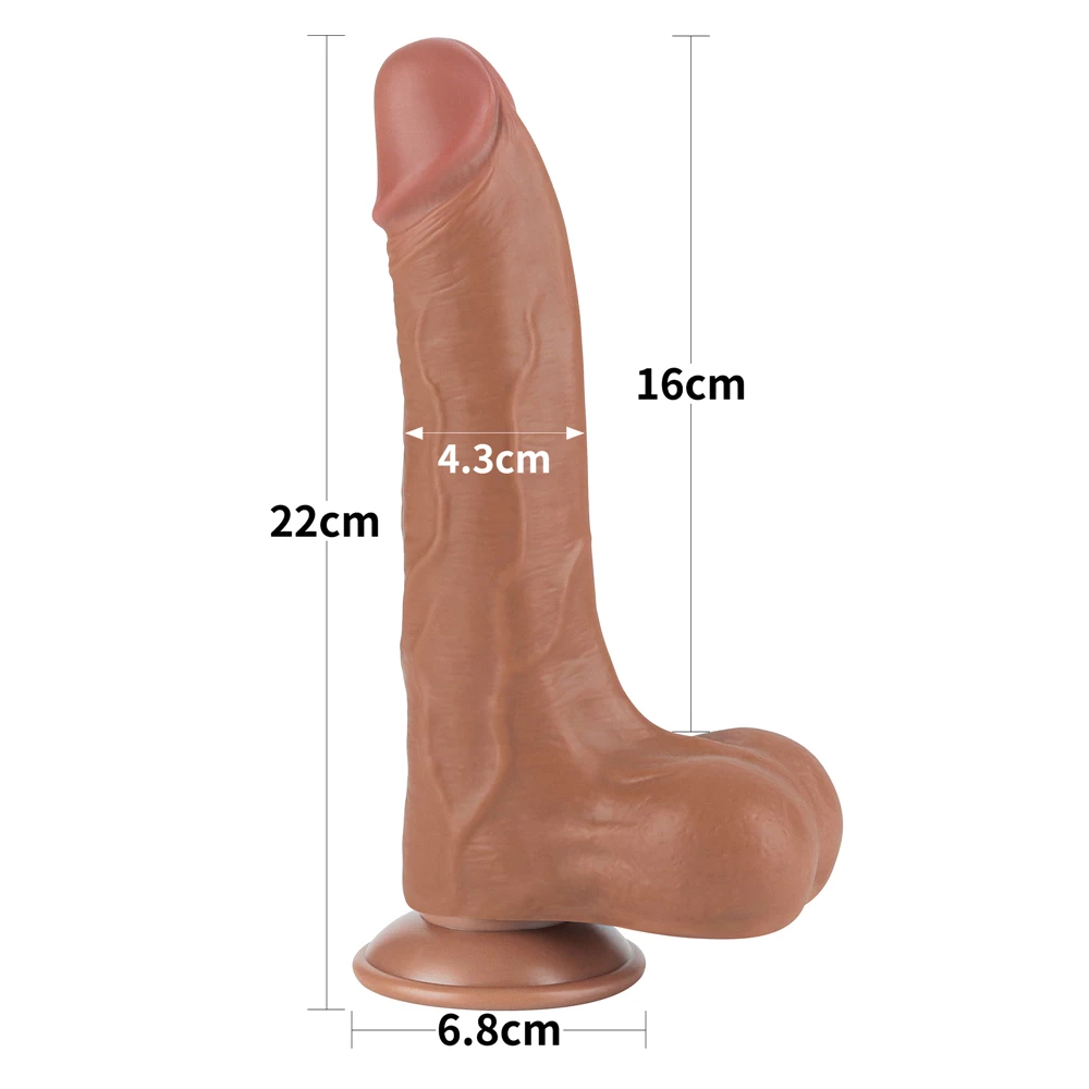 Lovetoy 8.5 inch dương vật 2 lớp tuột da chân thực
