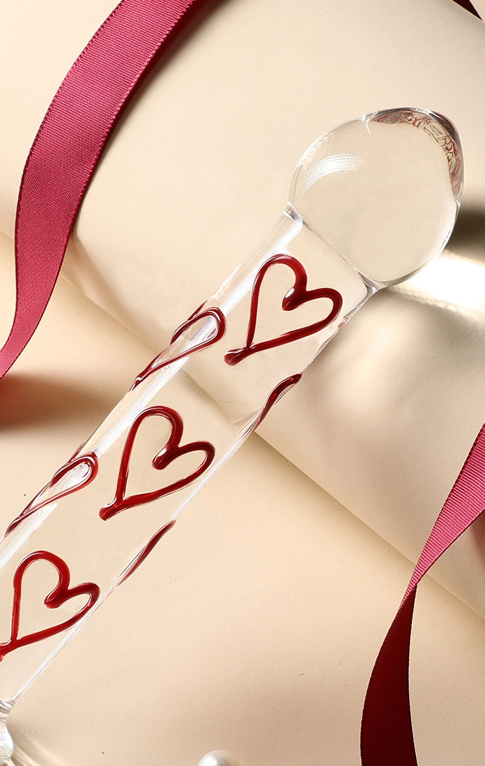 Dương vật thủy tinh MizzZee Dildo trái tim bền đẹp kích thích hậu môn