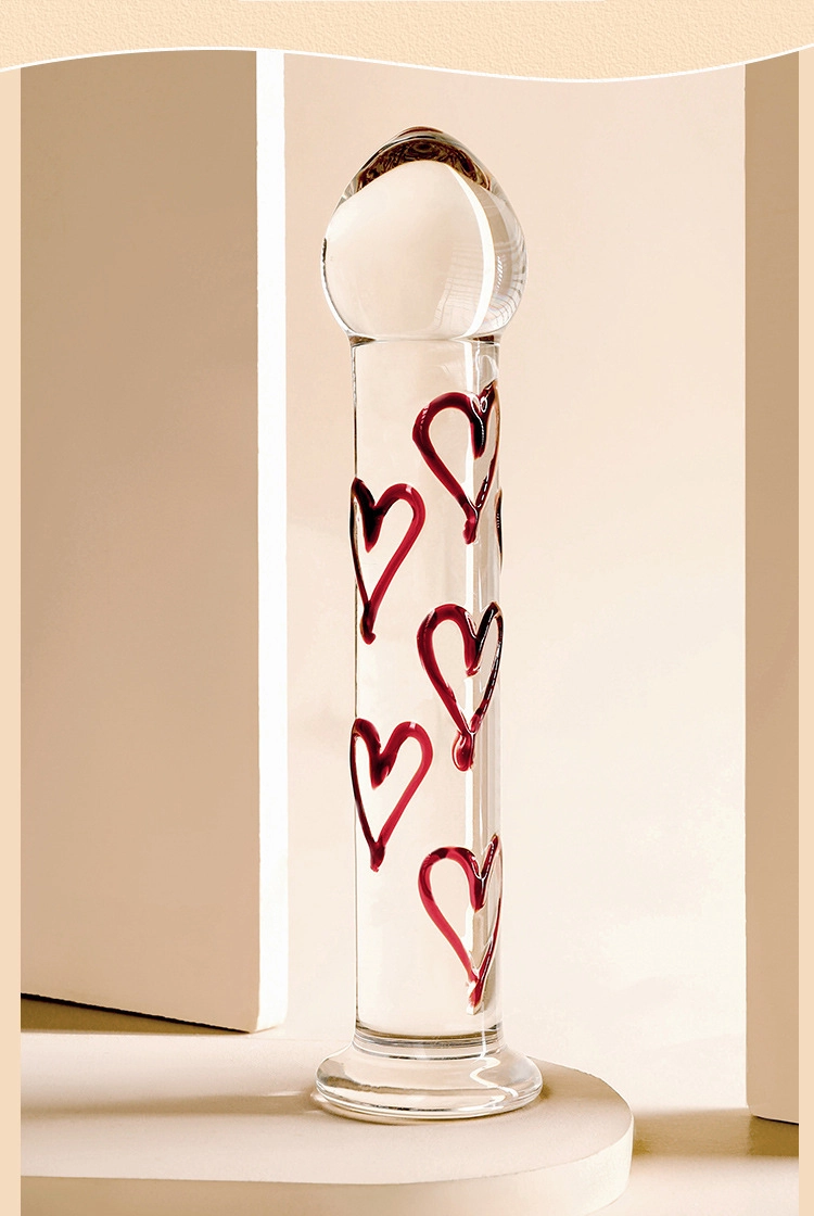 Dương vật thủy tinh MizzZee Dildo trái tim bền đẹp kích thích hậu môn