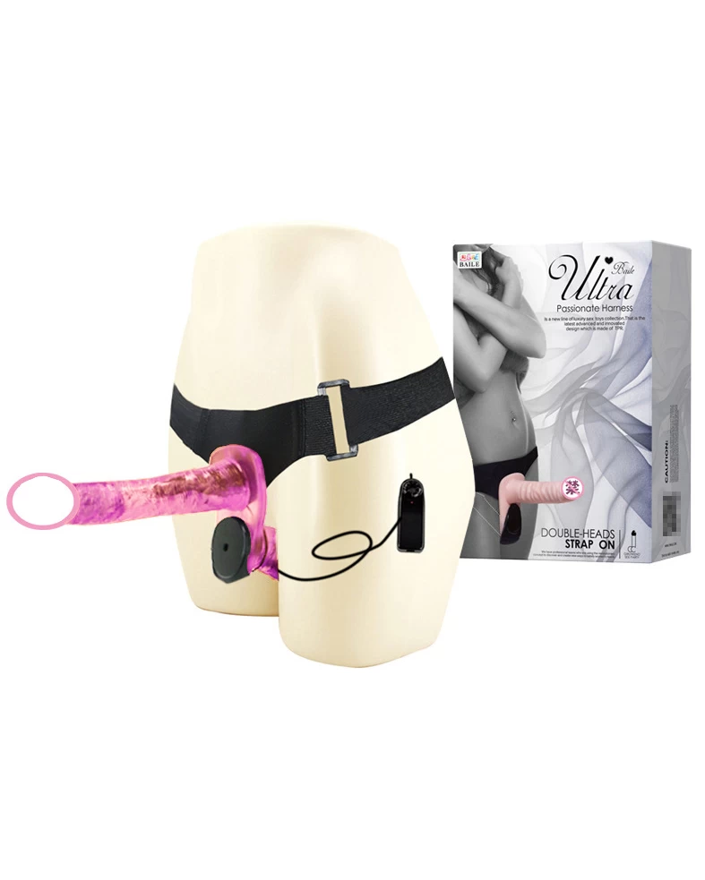 Double-Heads Strap On 2 đầu mềm mịn cho Les giúp lên đỉnh cùng nhau