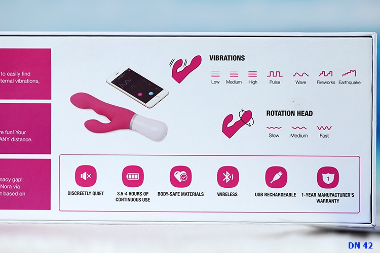 Lovense NORA rung xoay nhiều chế độ qua app chống nước silicon mịn
