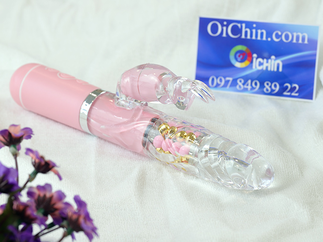 Pink Rabbit rung xoay đa chế độ pin sạc siêu bền kích thích