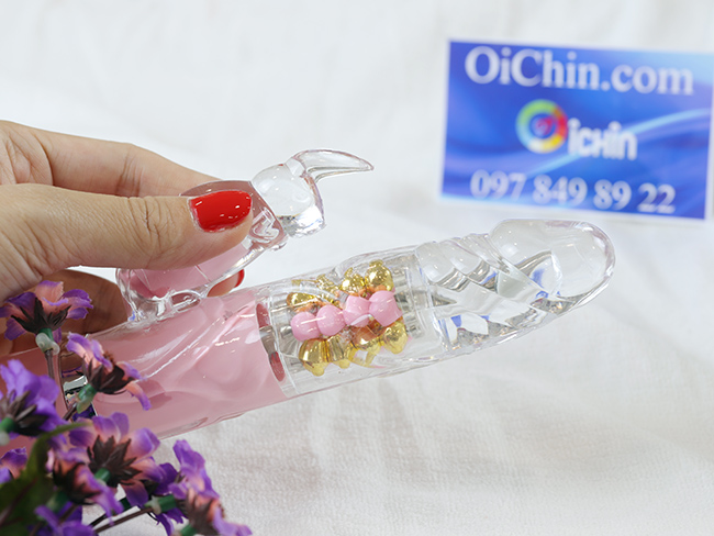 Pink Rabbit Penis rung xoay đa chế độ pin sạc silicon an toàn