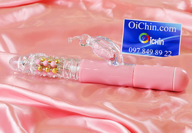 Pink Butterfly dương vật pin sạc rung xoay thụt đa năng cao cấp