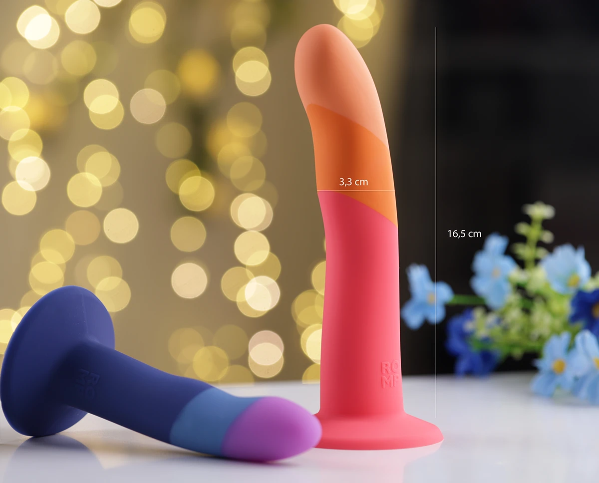 Dương vật giả ROMP silicone mềm mịn gắn tường siêu thực