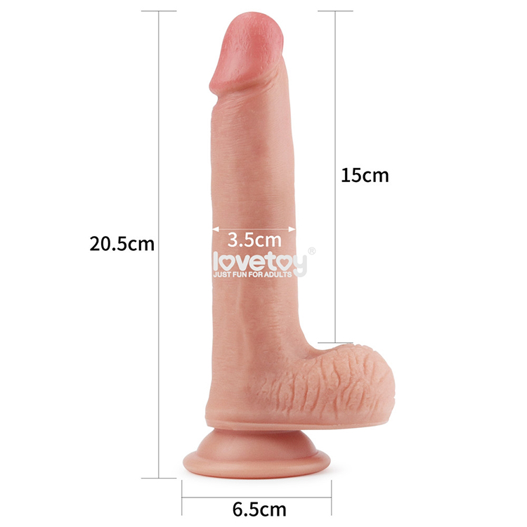 Dương Vật Giả Lovetoy Natural Cock 8 Inch 2 Lớp Mềm Mịn Hít Tường