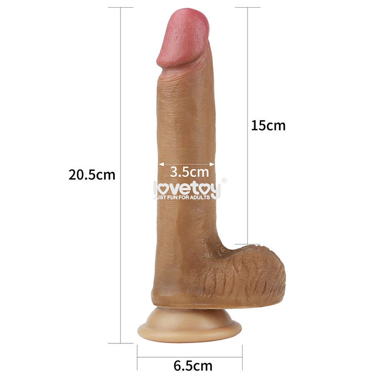 Dương Vật Giả Lovetoy Natural Cock 8 Inch 2 Lớp Mềm Mịn Hít Tường