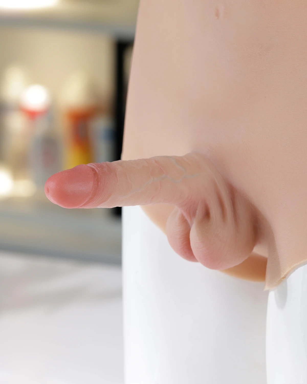 Quần silicone lót nhung Jiuai gắn dương vật đặc ruột cho Les siêu thật, kích thích