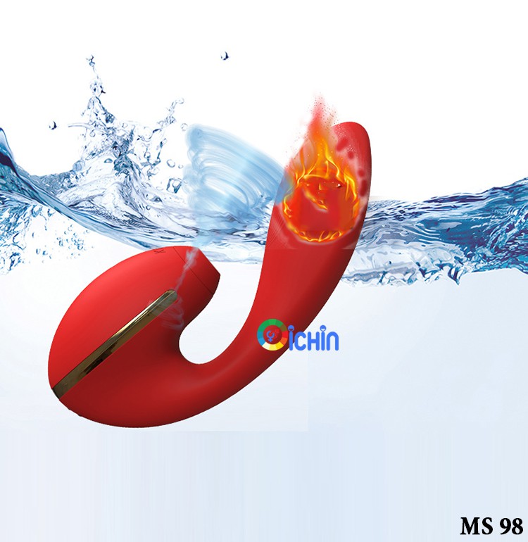 Máy massage tình yêu Kistoy TINA 2 đầu rung hút tỏa nhiệt silicon y tế an toàn