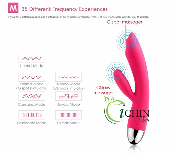 Svakom Trysta máy mát xa điểm G 35 chế độ rung silicone mềm