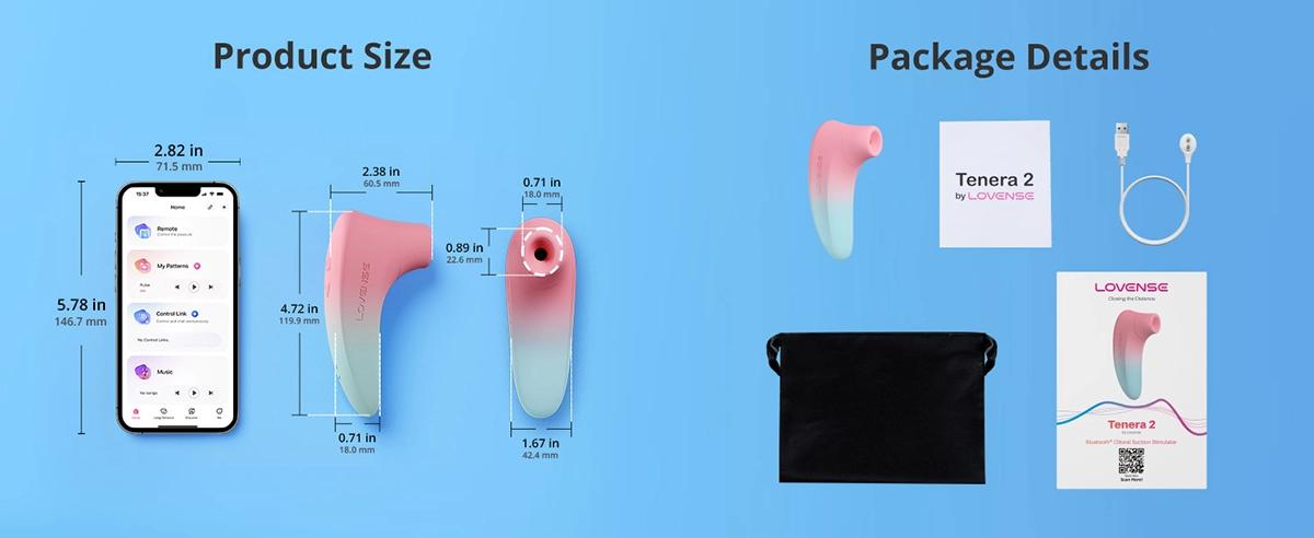 Lovense Tenera 2 máy hút âm vật kết nối App, silicon mượt mà êm ái