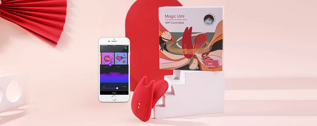 Magic Umi rung âm vật âm đạo động cơ kép silicone mềm mại