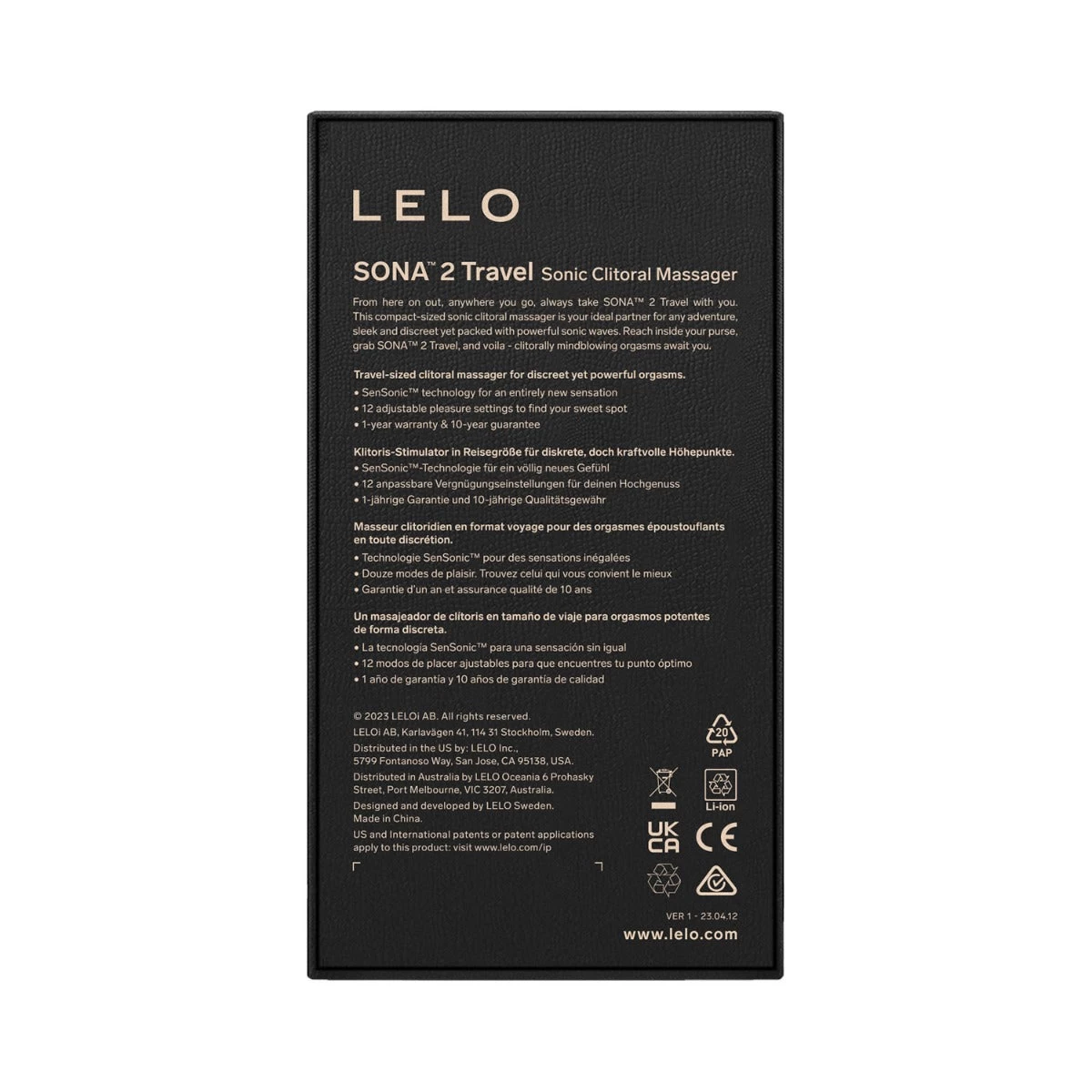 Máy massage âm vật cao cấp nhỏ gọn Lelo Sona 2 Travel