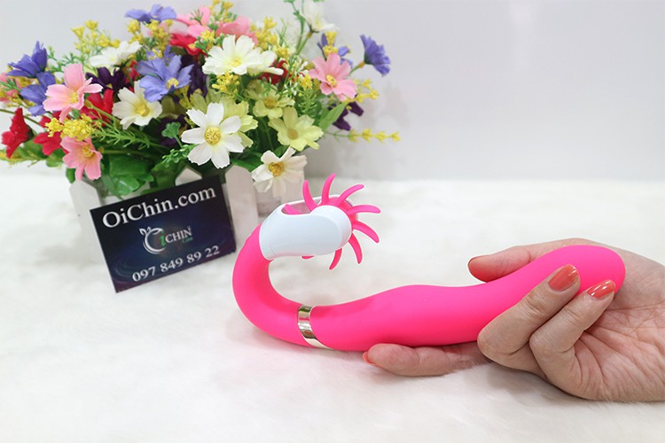 Lưỡi giả rung xoay 12 chế độ tỏa nhiệt làm tình bú liếm cao cấp ABS