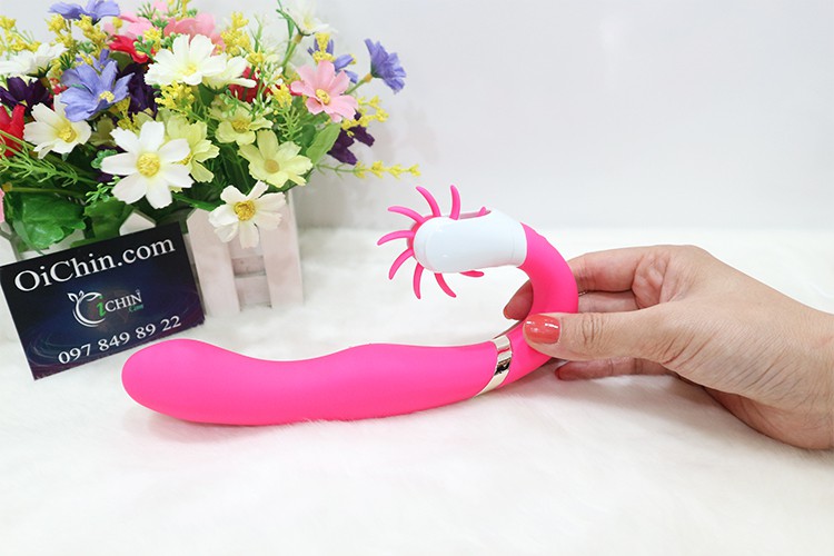 Lưỡi giả rung xoay 12 chế độ tỏa nhiệt làm tình bú liếm cao cấp ABS