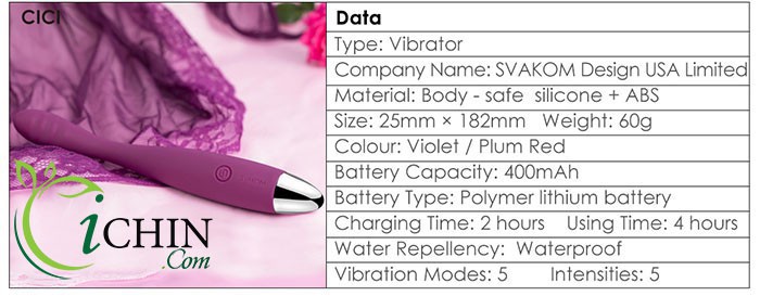 Svakom Cici máy massage âm đạo 25 chế độ rung silicone mềm mịn chống nước