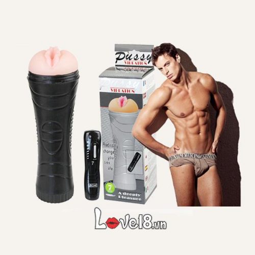 Pussy Vibration Flashlight Male Masturbator with 7 Modes
