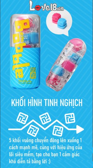 Cốc thủ dâm nam Tenga Bobble Crazy Cubes cao cấp siêu thực tế