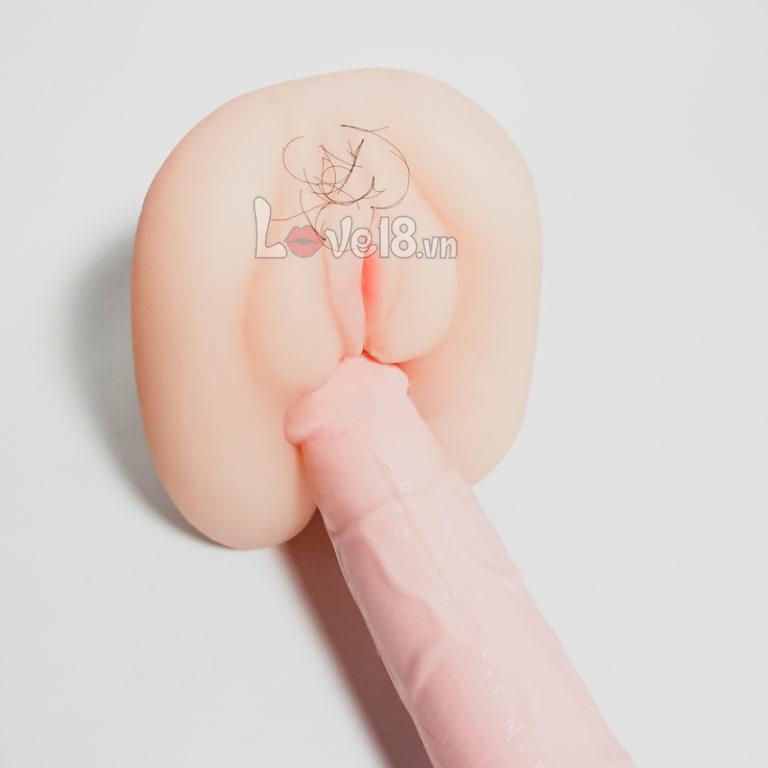 Furry Silicone Vibrating Pussy Masturbator with Egg