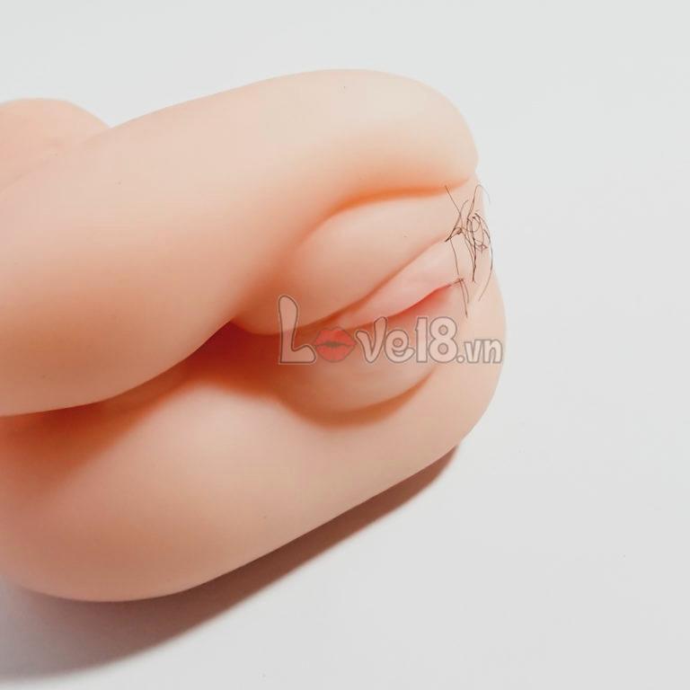 Furry Silicone Vibrating Pussy Masturbator with Egg