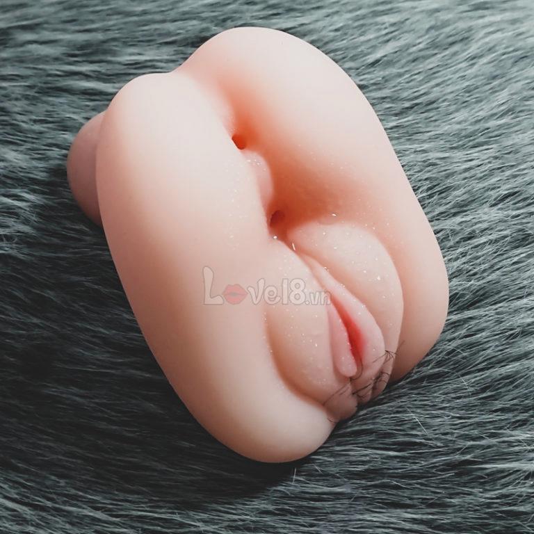 Furry Silicone Vibrating Pussy Masturbator with Egg
