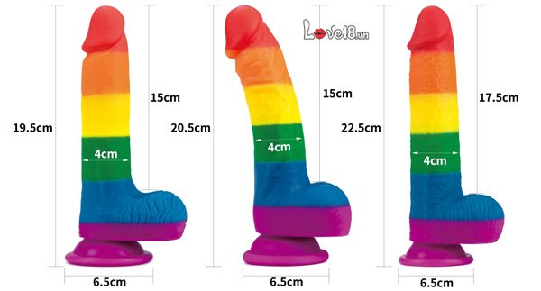 Lovetoy Prider Multi-Size Silicone Dildo Vibrator 7-9in