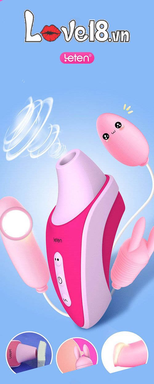 Máy Bú Mút Kèm Trứng Rung Leten MS41Z gồm có 3 đầu thay