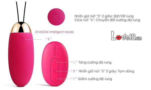 Đồ chơi mát xa có rremote Svakom Elva DC89E hướng dẫn sử dụng
