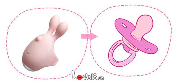 Trứng rung tình yêu Jupin đeo ngón tay, đầu thỏ siêu mềm mại