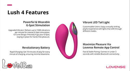Trứng rung Lovense Lush 4 điều khiển app kích thích điểm G âm vật