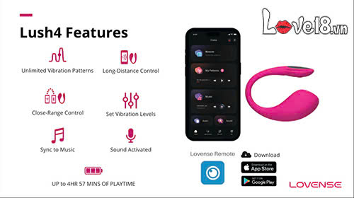 Trứng rung Lovense Lush 4 điều khiển app kích thích điểm G âm vật