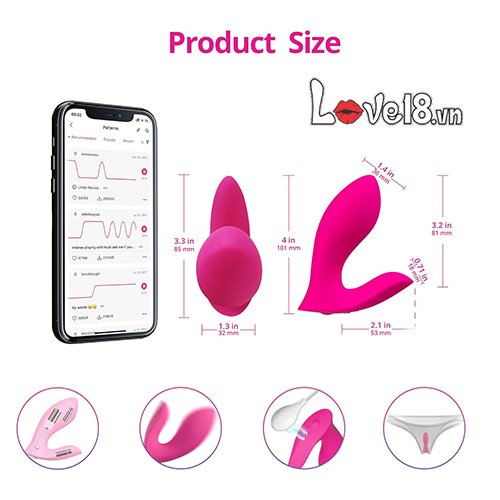 Lovense Flexer rung điểm G gắn quần lót điều khiển app tiện lợi