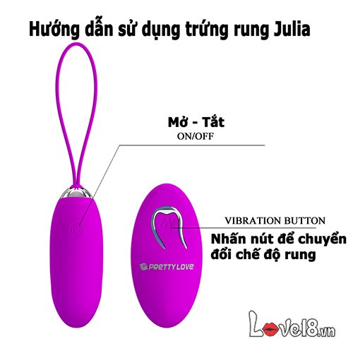Trứng rung điều khiển từ xa Julia Pretty Love kích thích điểm G an toàn
