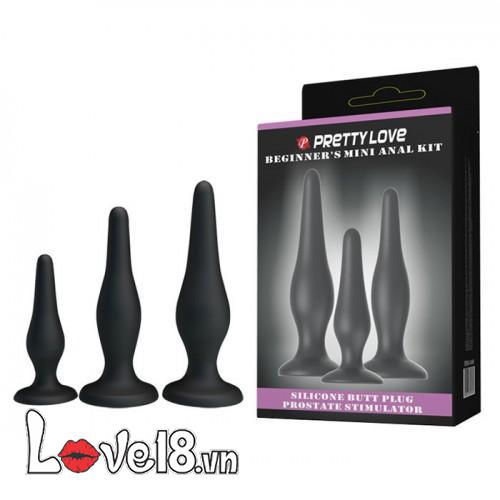 Bộ 3 phích hậu môn mini mềm mại PrettyLove kích thích gay