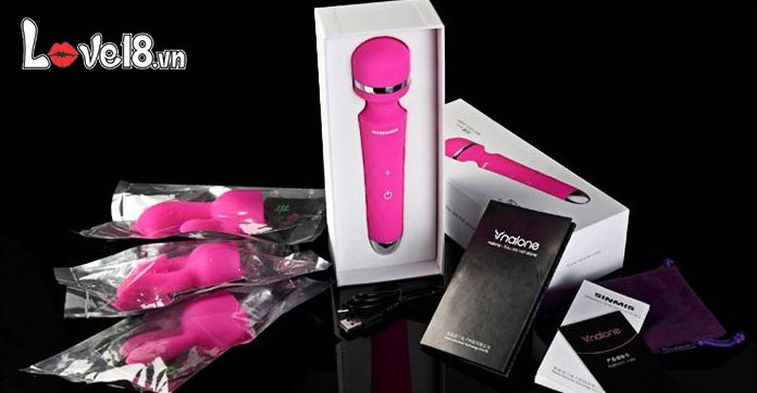 Chày rung massage cao cấp Nalone Sinmis AV09 gồm nhiều đầu thay