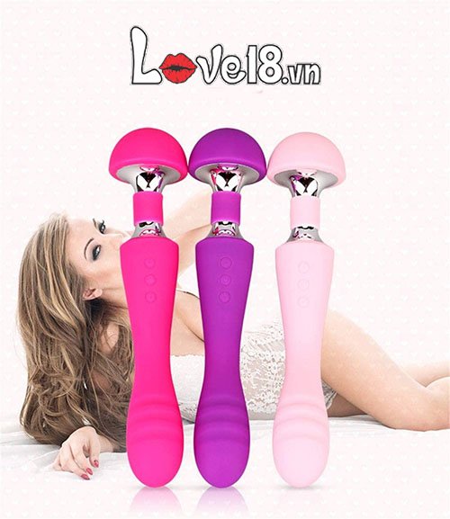 Chày Rung Hai Đầu Magic Massage Siêu Mạnh Đồ Chơi Tình Dục Hồng