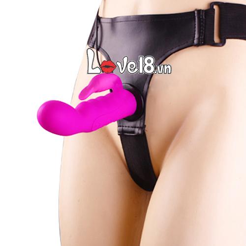 Baile Strap-On Vibrating Tongue Dildo Clitoral Stimulator