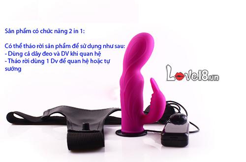 Dương Vật Giả Dây Đeo Có Lưỡi Rung Liếm Âm Vật (DV65H)