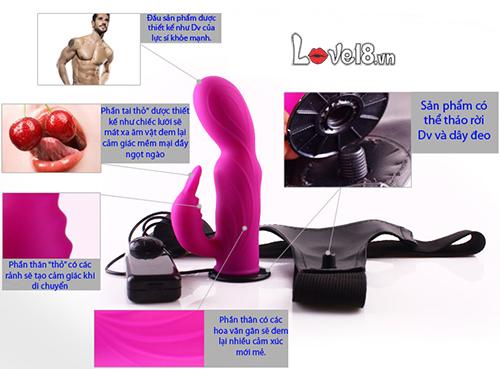 Baile Strap-On Vibrating Tongue Dildo Clitoral Stimulator